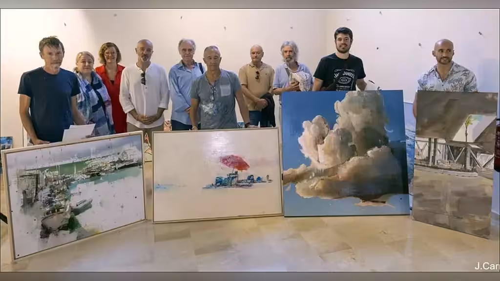 Participantes y obras del concurso de pintura rápida
